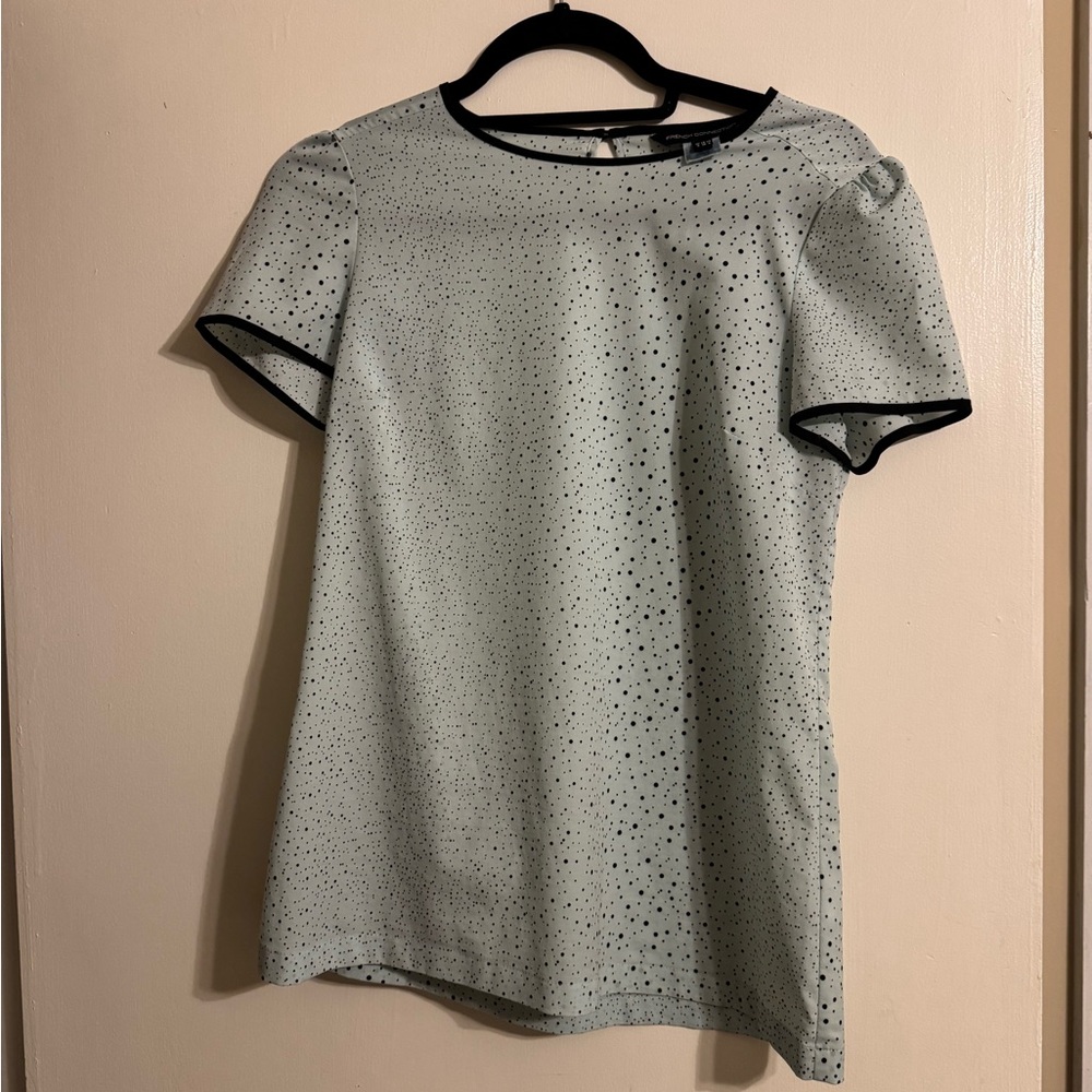 French Connection Black and White Speckled Top